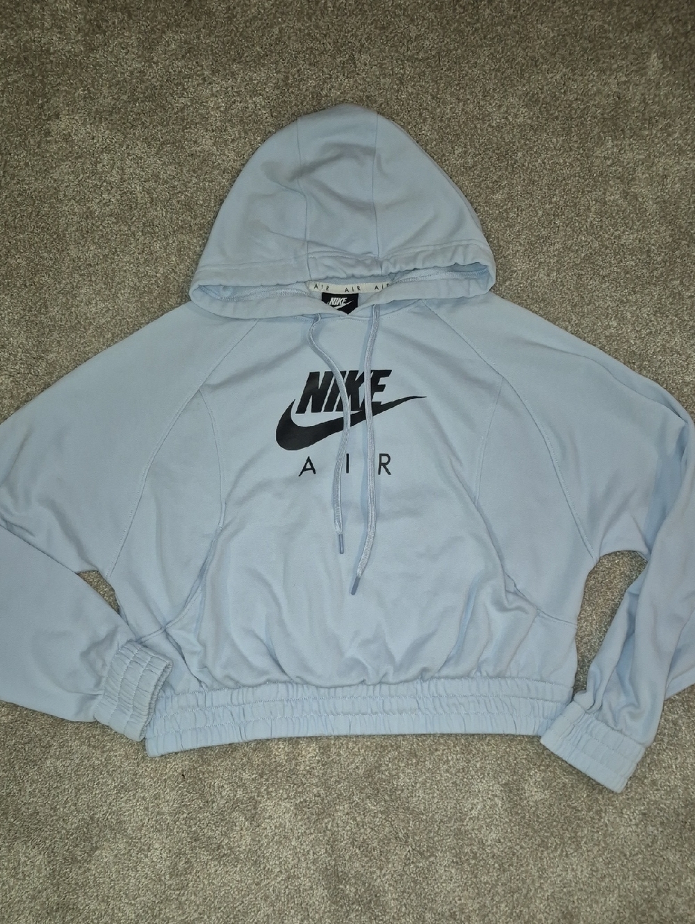 Nike Light Blue Hoodie with Black Logo